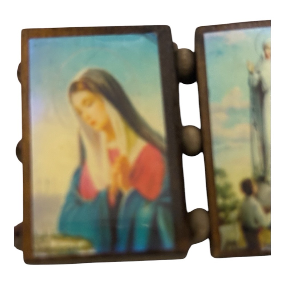 Bangle Elastic Stretch 6 Rectangular Wooden Plate with 6 Religious Pictures - Picture 11 of 13